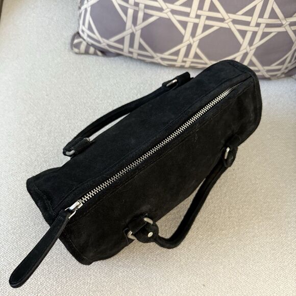 Urban Outfitters Suede Speedy Satchel Crossbody Convertible Leather Black NEW - Picture 15 of 16